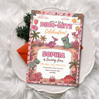 Invitación Fiesta de cumpleaños de dinosaurio tema jungla par