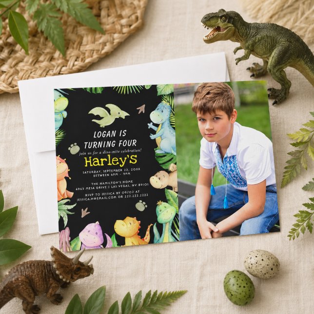 Invitación Fiesta de cumpleaños de dinosaurios  (Dinosaur Birthday Party Invitation)