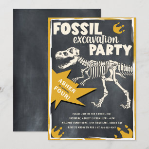 Invitación Fiesta de cumpleaños de dinosaurios de Excavación