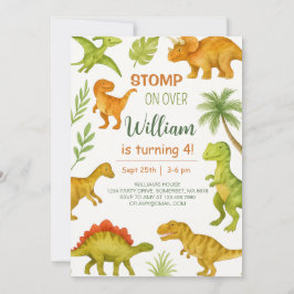 Invitación Fiesta de cumpleaños de dinosaurios editable