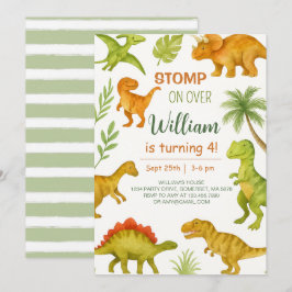 Invitación Fiesta de cumpleaños de dinosaurios editable