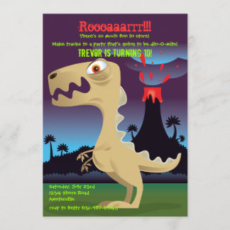 Invitación Fiesta de cumpleaños de dinosaurios invita a erupc