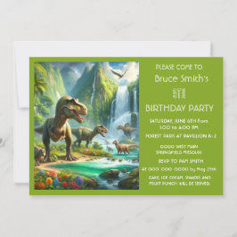 Invitación Fiesta de cumpleaños de dinosaurios para niños 