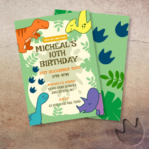 Invitación Fiesta de cumpleaños de dinosaurios para niños
