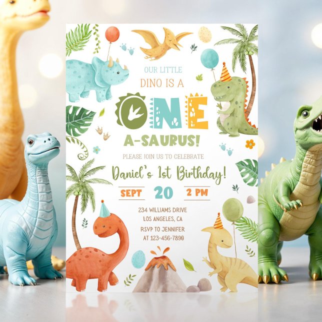 Invitación Fiesta de cumpleaños de dinosaurios Primer cumplea (Subido por el creador)