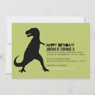 Invitación Fiesta de cumpleaños de dinosaurios T-Rex