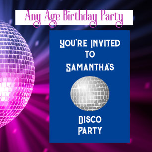 Invitación Fiesta de cumpleaños de disco de cualquier edad