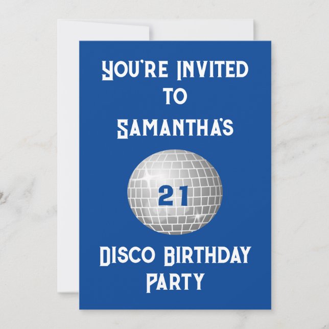 Invitación Fiesta de cumpleaños de disco de cualquier edad (Anverso)