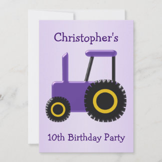 Invitación Fiesta de cumpleaños de diseño de tractores