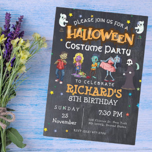 Invitación Fiesta de Cumpleaños de Disfraces Divertidos de Ha