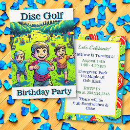 Invitación Fiesta de cumpleaños de Disk Golf Boy