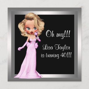 Invitación Fiesta de cumpleaños de Diva Mujer