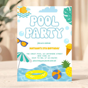 Invitación Fiesta de Cumpleaños de Diversión de Verano para N