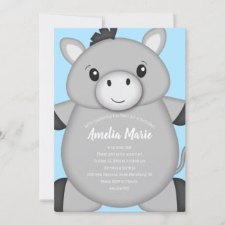 Invitación Fiesta de cumpleaños de Donkey Blue