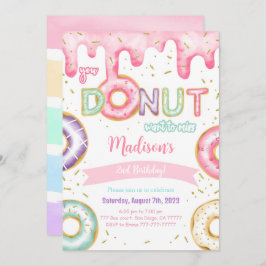 Invitación Fiesta de cumpleaños de Donut Editable