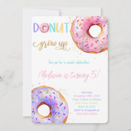Invitación Fiesta de cumpleaños de Donut Rosado