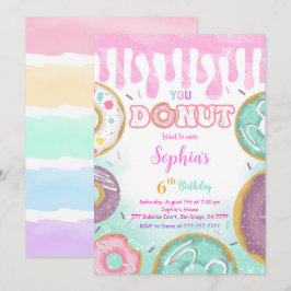 Invitación Fiesta de cumpleaños de Donut Verde editable
