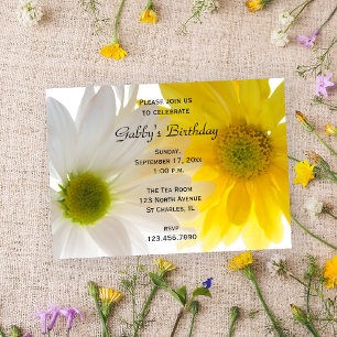 Invitación Fiesta de cumpleaños de dos Daisies
