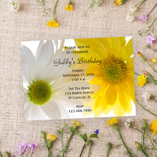 Invitación Fiesta de cumpleaños de dos Daisies