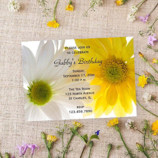 Invitación Fiesta de cumpleaños de dos Daisies (Subido por el creador)