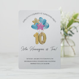 Invitación Fiesta de cumpleaños de dos dígitos