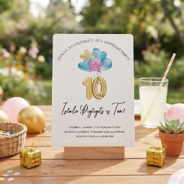 Invitación Fiesta de cumpleaños de dos dígitos