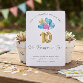 Invitación Fiesta de cumpleaños de dos dígitos