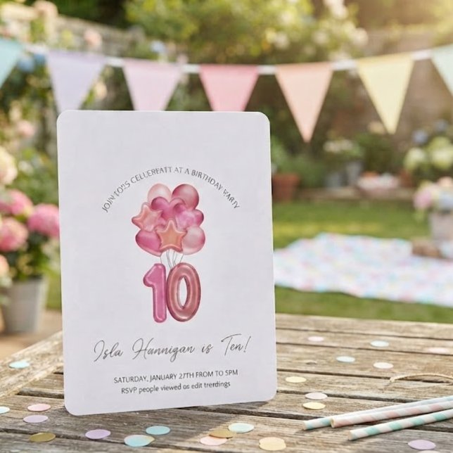 Invitación Fiesta de cumpleaños de dos dígitos (Subido por el creador)