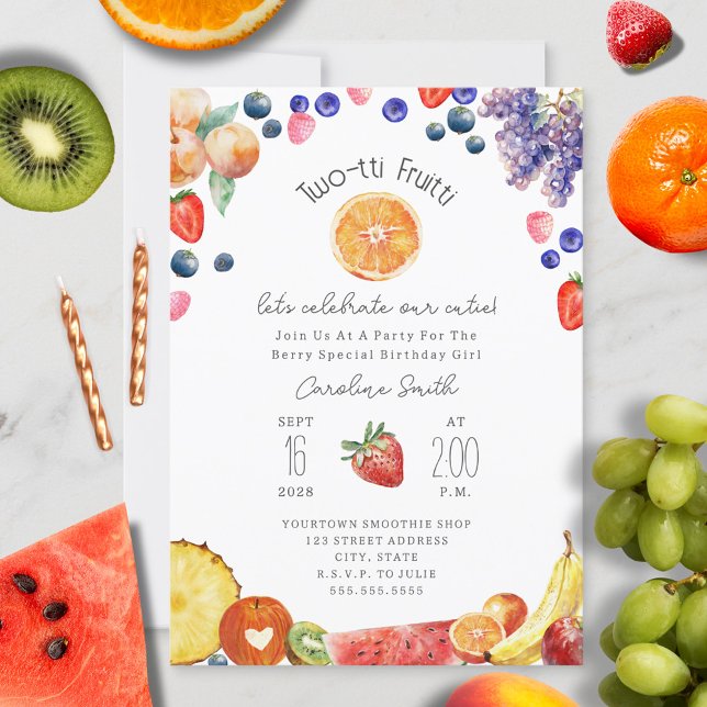 Invitación Fiesta de cumpleaños de dos tti Fruitti Cutie (Subido por el creador)