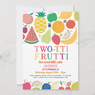 Invitación Fiesta de cumpleaños de dos tti Frutti