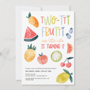 Invitación Fiesta de cumpleaños de dos tti Frutti Fruit