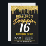 Invitación Fiesta de cumpleaños de Drin<br><div class="desc">¡Esta invitación a la fiesta de cumpleaños de Dripping es perfecta para cualquier edad! Esta es una opción popular para una celebración del Swag 16.</div>