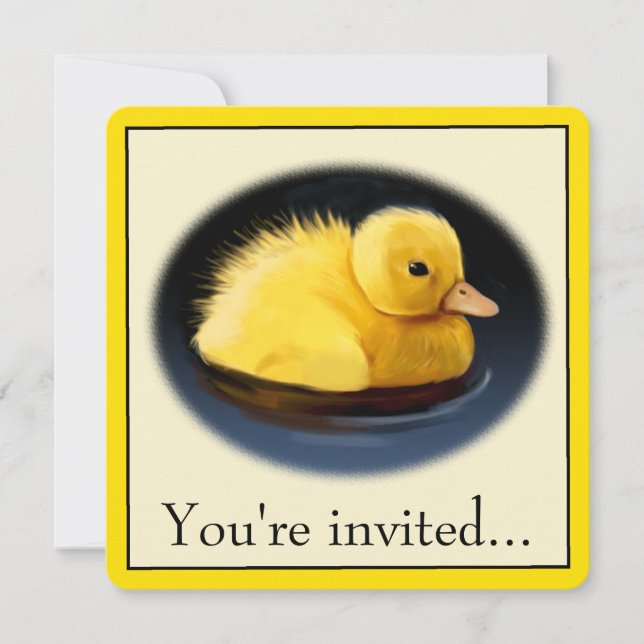 Invitación Fiesta de cumpleaños de Duck Chick (Anverso)