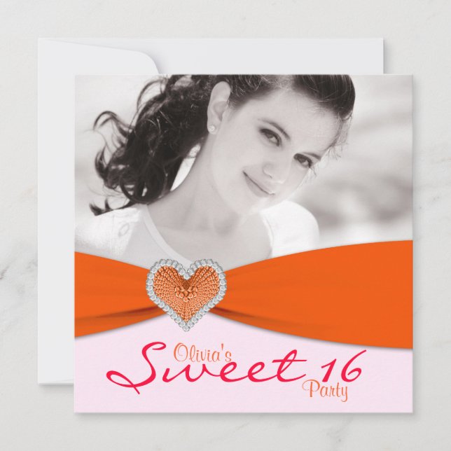 Invitación Fiesta de cumpleaños de dulces dieciséis con fotos (Anverso)