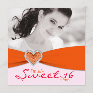 Invitación Fiesta de cumpleaños de dulces dieciséis con fotos