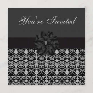 Invitación Fiesta de cumpleaños de elegancia de color negro y