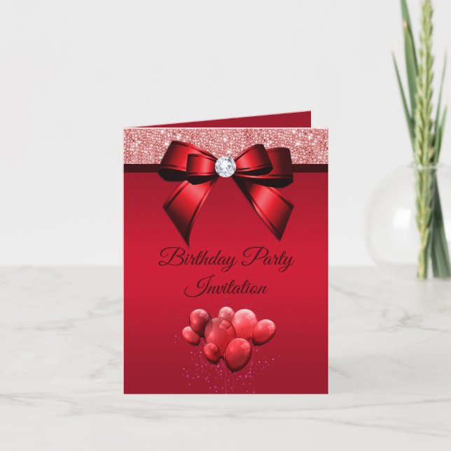 Invitación Fiesta de cumpleaños de elegancia romántica (Anverso)