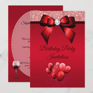 Invitación Fiesta de Cumpleaños de Elegancia Romántica