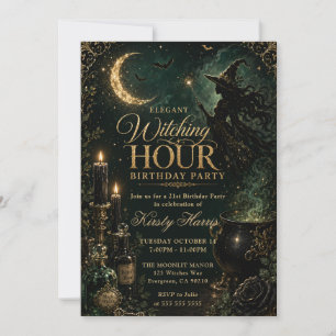 Invitación Fiesta de cumpleaños de Elegante Hora de Brujas