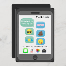Invitación Fiesta de cumpleaños de emoji