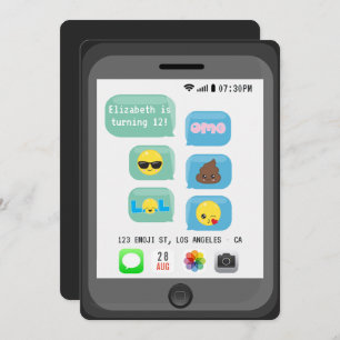 Invitación Fiesta de cumpleaños de emoji