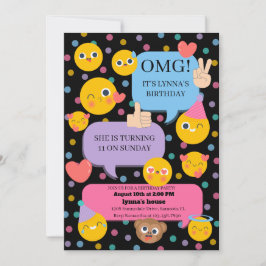 Invitación fiesta de cumpleaños de emoji
