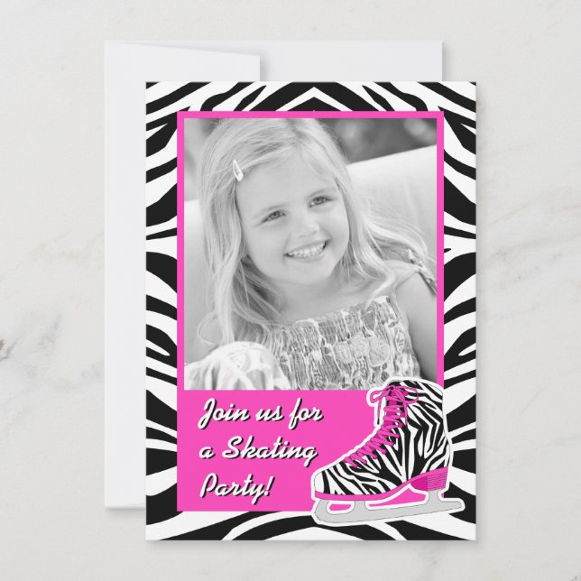 Invitación Fiesta de cumpleaños de encargo de la cebra del (Anverso)