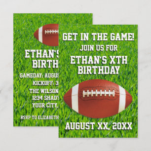 Invitación Fiesta de cumpleaños de encargo del fútbol de la