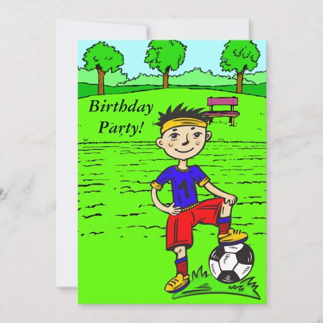 Invitación Fiesta de cumpleaños de encargo del muchacho del (Anverso)
