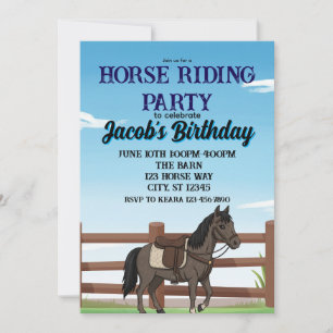 Invitación Fiesta de cumpleaños de equitación para niños