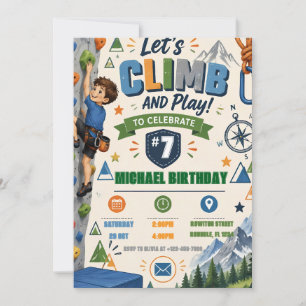 Invitación Fiesta de Cumpleaños de Escalada en Roca 
