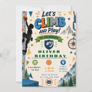 Invitación Fiesta de cumpleaños de escalada en roca
