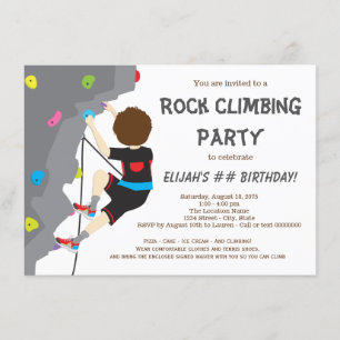 Invitación Fiesta de Cumpleaños de Escalada en Roca para Niño