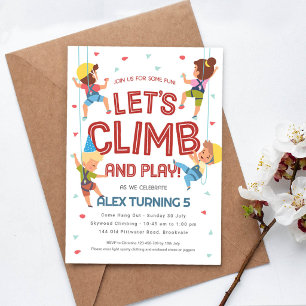 Invitación Fiesta de Cumpleaños de Escalada en Roca para Niño
